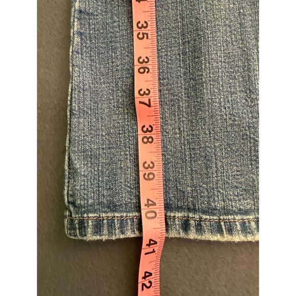 Rue21 Womens Bootcut Jeans Size 16 Medium Wash Embroidered Back Pockets Distress - Picture 4 of 9